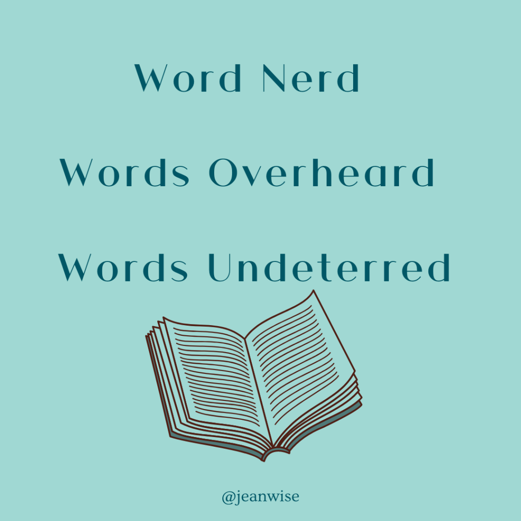 Word Nerd, Words Overheard, Words Undeterred Healthy Spirituality